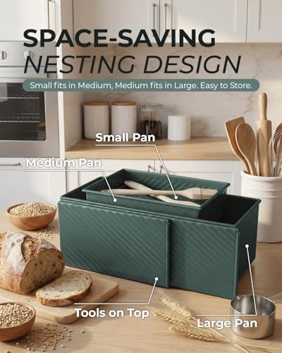 3 Piece Pullman Loaf Pan with Lid (3 Count)