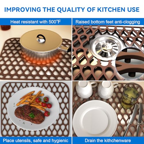 TOOVEM 13.6 ''x 11.6''Sink Protector for Kitchen (2 Count)