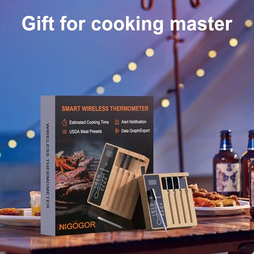 Smart Wireless Meat Thermometer 4 Probes (4 Count)