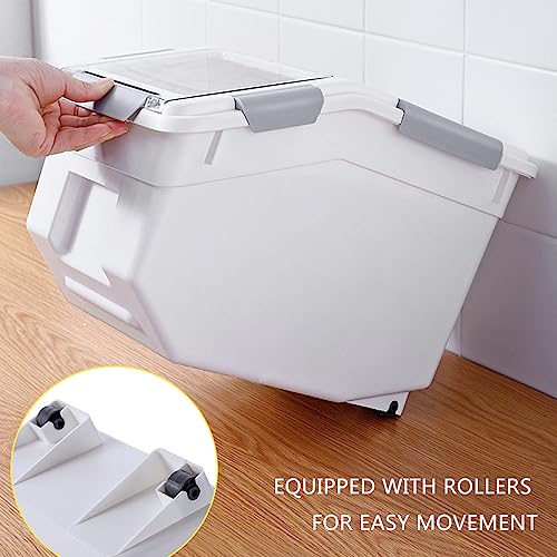 30lb Food Storage Container with Scoop with Handle & Wheels (2 Count)