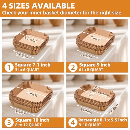 Air Fryer Paper Liners for 4 qt