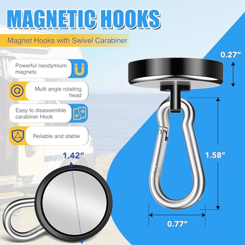Magnetic Hooks Heavy Duty 150Lbs (4 Count)