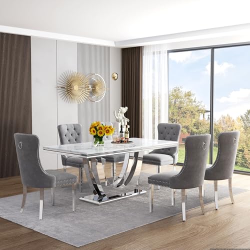 Marble Dining Table Set for 4