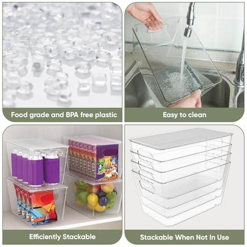 Clear Stackable Storage Bins with Lids (8 Count)