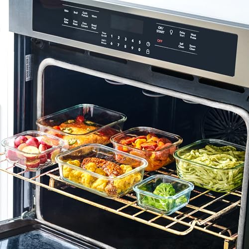 24pc Set Glass Food Storage Containers & Bowls with Airtight Lids (24 Count)