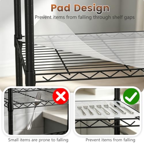 6 Tier Wire Storage Shelves with PP Shim