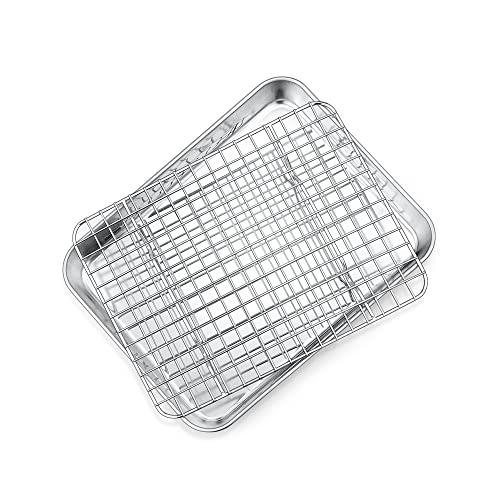 9 Inch Toaster Oven Pan Tray with Wire Rack