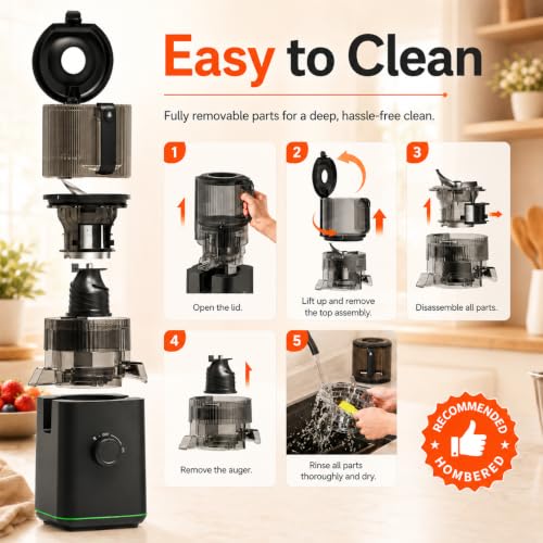 Aobosi 3-in-1 Juicer Machines, 6.5" Oversized Wide Feed Chute for Whole Fruits & Vegetables, 600 Max Cold Press Juicer with Pre-Cutter System, Triple Filtration, 99% Juice Yield