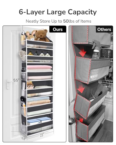 Over The Door Organizer with 6 Large Pockets 12 Side Pockets