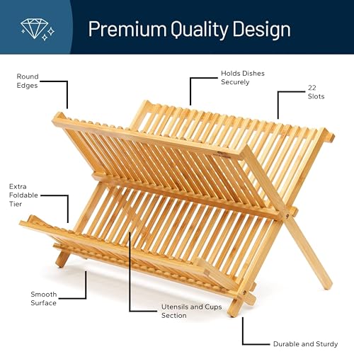 Premium Natural Bamboo Dish Rack
