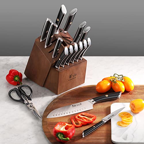 ELBERT Series German Steel Forged Knife Block Sets (17 Count)