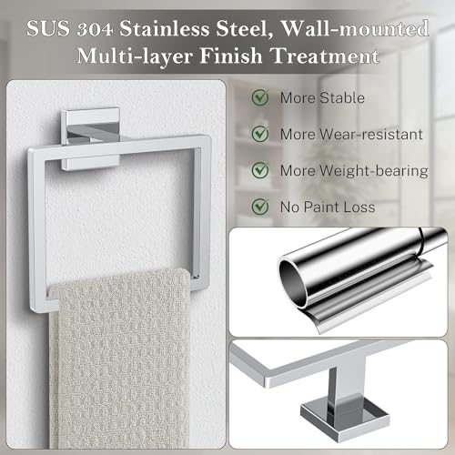 2 Piece Polished Chrome Towel Ring