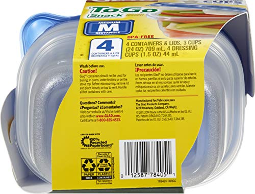 GladWare To Go Snack Food Storage Containers with Lids