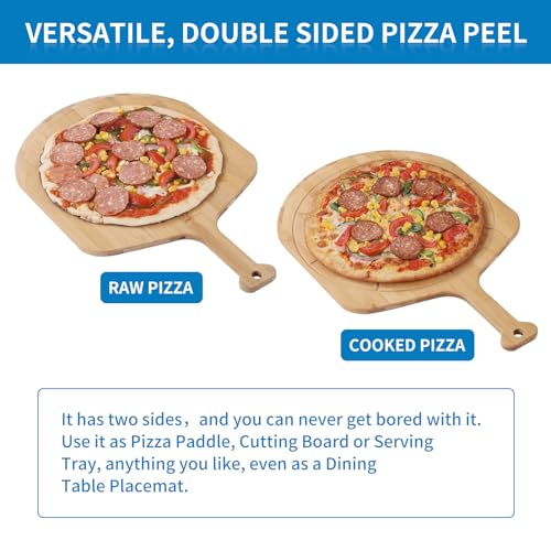 18” Bamboo Pizza Peel with 8 Slice Grooves