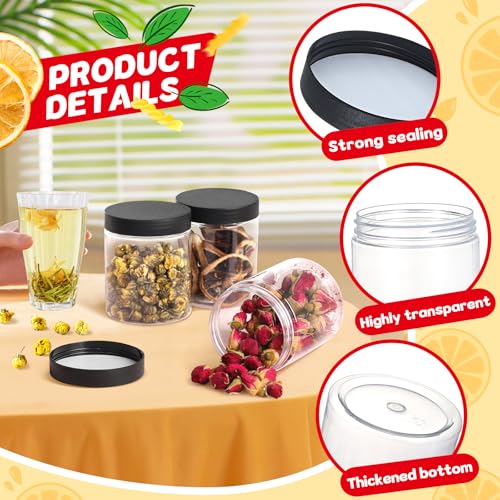 48 PCS 8 OZ Plastic Jars with Screw On Lids (8 Count)