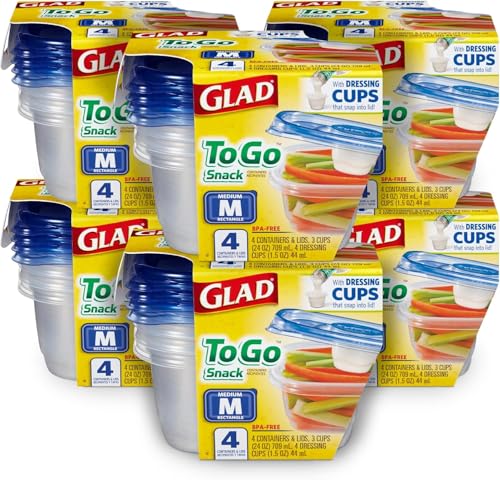 GladWare To Go Lunch Containers with Dressing Cup (24 Count)