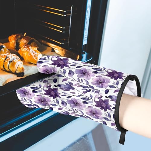 Flower Oven Mitts and Pot Holders Sets (2 Count)