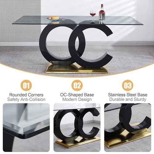 7 Piece Glass Dining Table Set for 6 (7 Count)