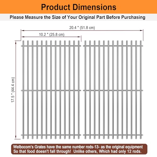17.5" Stainless Steel Grill Grates