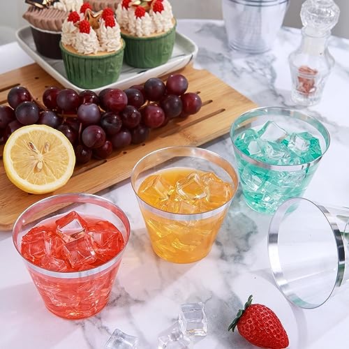 100PCS Silver Plastic Cups (100 Count)