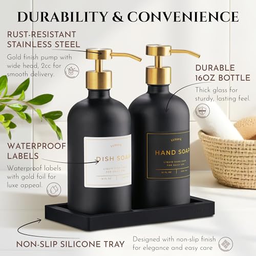 Glass Soap Dispenser Set of 2 (2 Count)