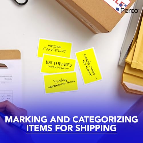 Neon Yellow 3x5 Inch Perforated Sticker Labels