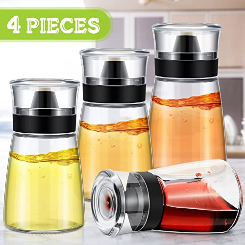 4 Pieces 5.4 oz Oil and Vinegar Dispenser Set with No Drip Tops