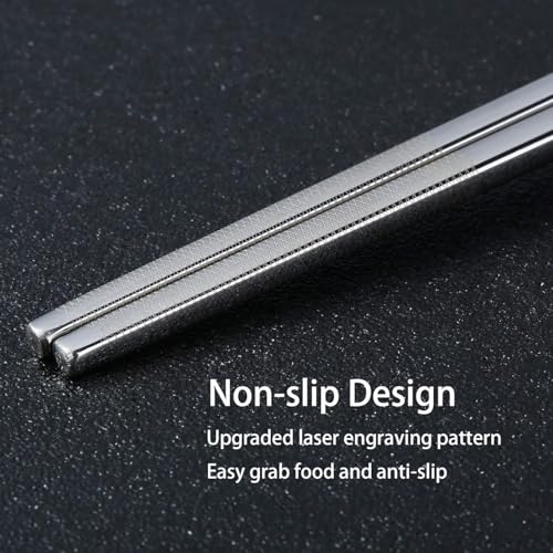 Metal Chopsticks Reusable 5 Pairs (5 Count)
