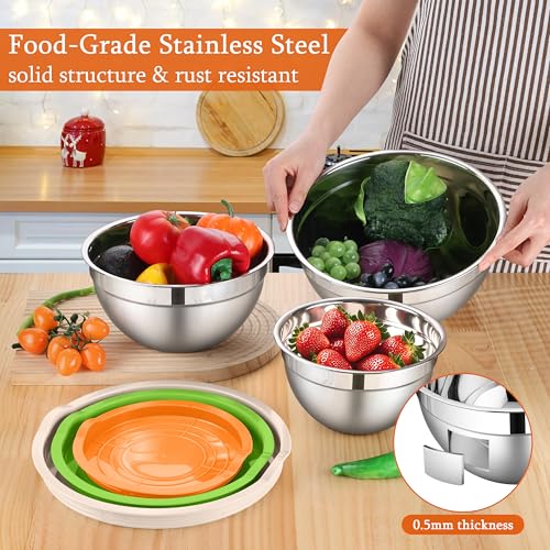 Stainless Steel Metal Mixing Bowls (6 Count)