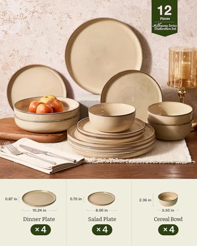 Milkyway 12 Piece Stoneware Dinnerware Set