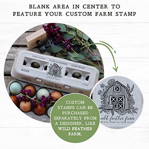 Egg Cartons Adorable Printed Design for Farm Fresh Eggs (250 Count)