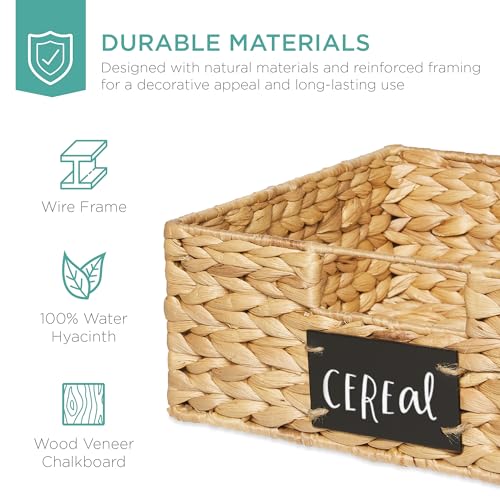 Set of 4 13x12in Water Hyacinth Pantry Baskets (4 Count)