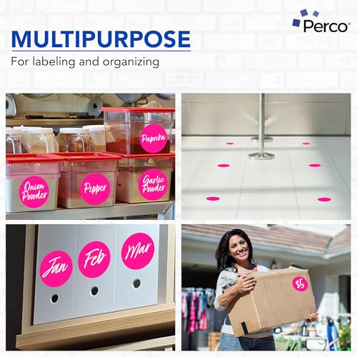 Neon Pink Round Circle Dot Sticker 4