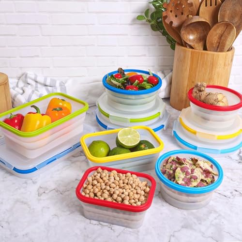 Collapsible Food Storage Containers with Lids (5 Count)