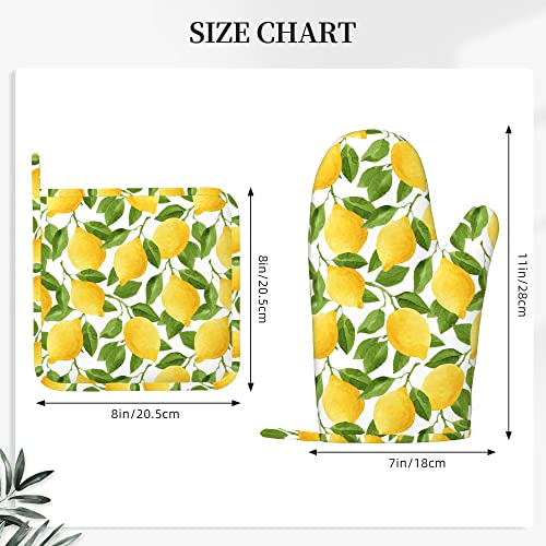 Lemon Oven Mitts and Pot Holders Sets of 4