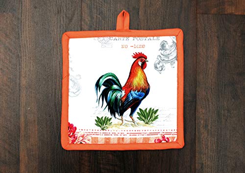 Pot Holders Easter Decor Heat Resistant Cotton Set of 2 Nonslip 8"x8" Inch Hot Pads for Kitchen (2 Count)