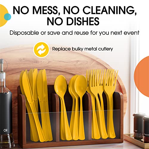 Party Solids Heavy Duty Plastic Cutlery (200 Count)