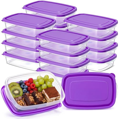 18 Pcs 33 oz Plastic Food Storage Containers with Lids (18 Count)