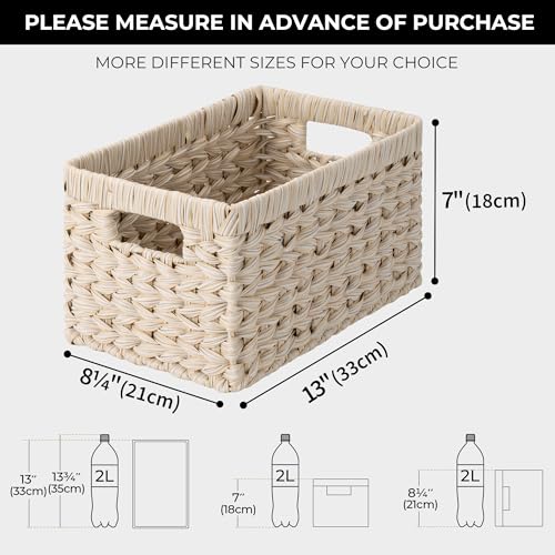White Wicker Baskets for Storage (2 Count)