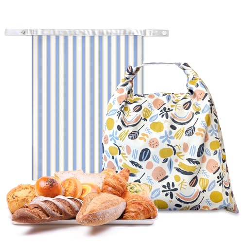 2 Pack Reusable Beeswax Bread Bags for Sourdough & Homemade Bread