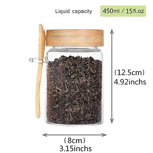 Glass Jar with Screw Lid and Spoon (3 Count)