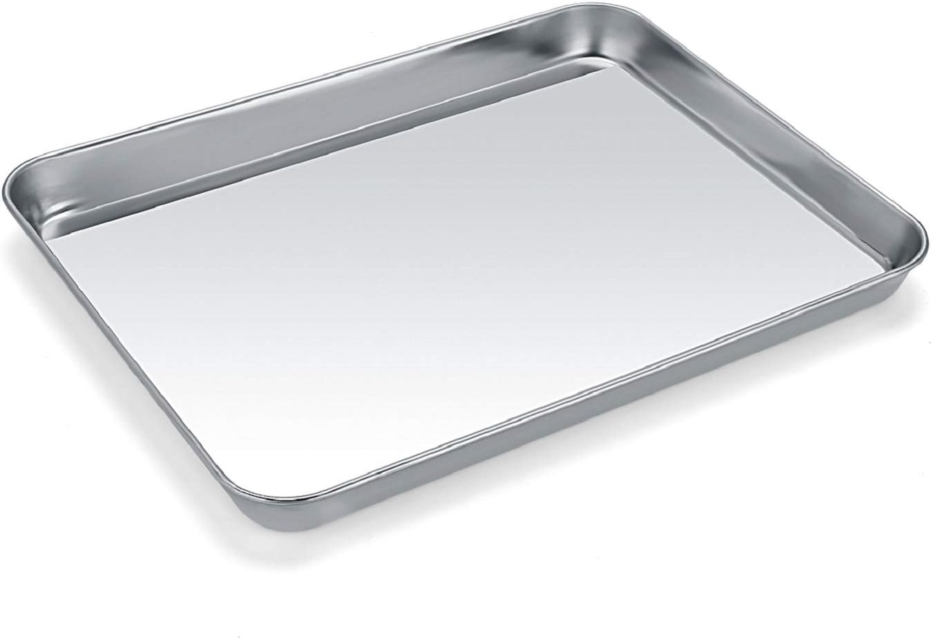 Baking Sheet, Stainless Steel Cookie Sheet Baking Pan Tray for Toaster Oven Size 9 x 7 x 1 Inch, Non Toxic & Healthy, Mirror Finish & Easy Clean, Dishwasher Safe - Culinary Roots