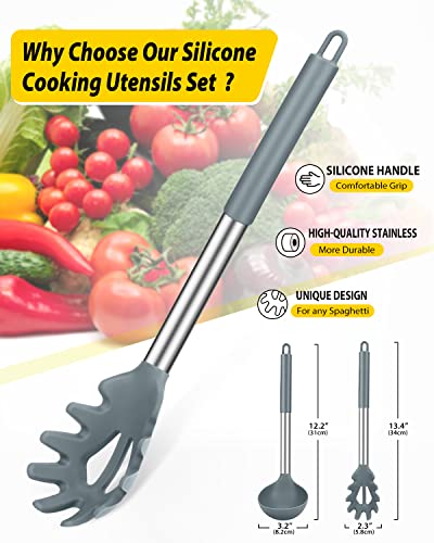 Silicone Soup Ladle and Pasta Spoon Set (2 Count)