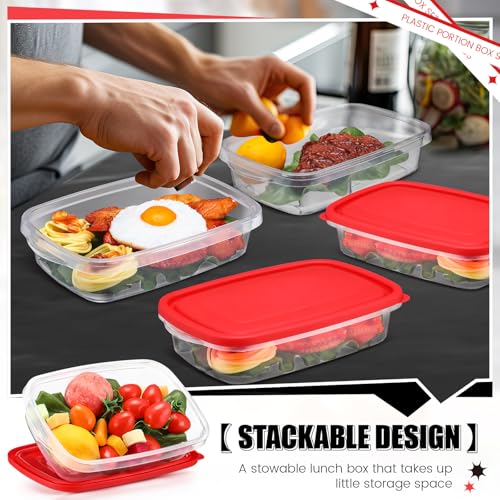 18 Pcs 33 oz Plastic Food Storage Containers with Lids (18 Count)