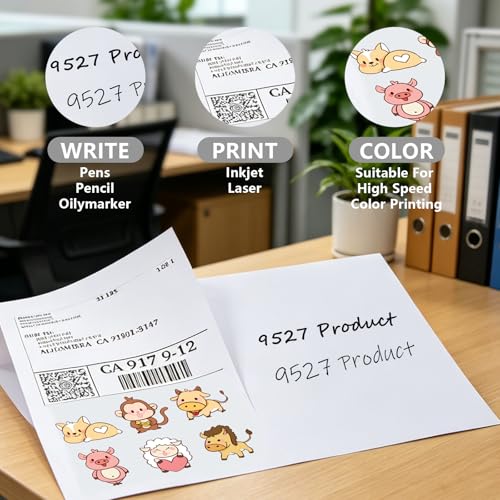 Half Sheet Self Adhesive Shipping Labels for Laser & Inkjet Printers White Blank