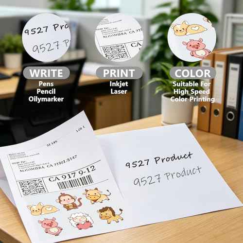 8.5" x 5.5" Half Sheet Self Adhesive Shipping Labels for Laser & Inkjet Printers
