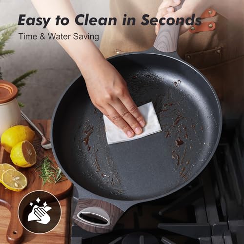 12.5inch Nonstick Frying Pan Paella Pan with Lid