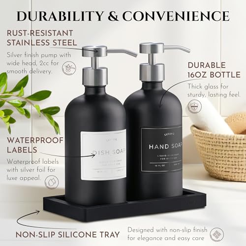 Glass Soap Dispenser Set of 2 (2 Count)