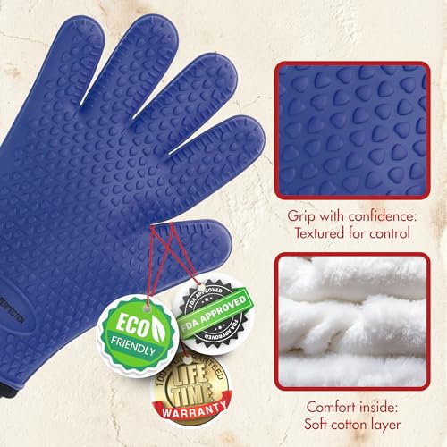 XL Silicone Pizza Oven Gloves Heat Resistant Oven Mitts