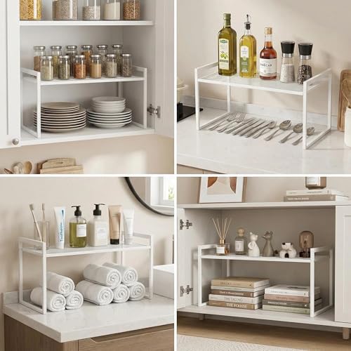 Stackable Kitchen Cabinet Organizer Shelf Pantry Rack (2 Count)